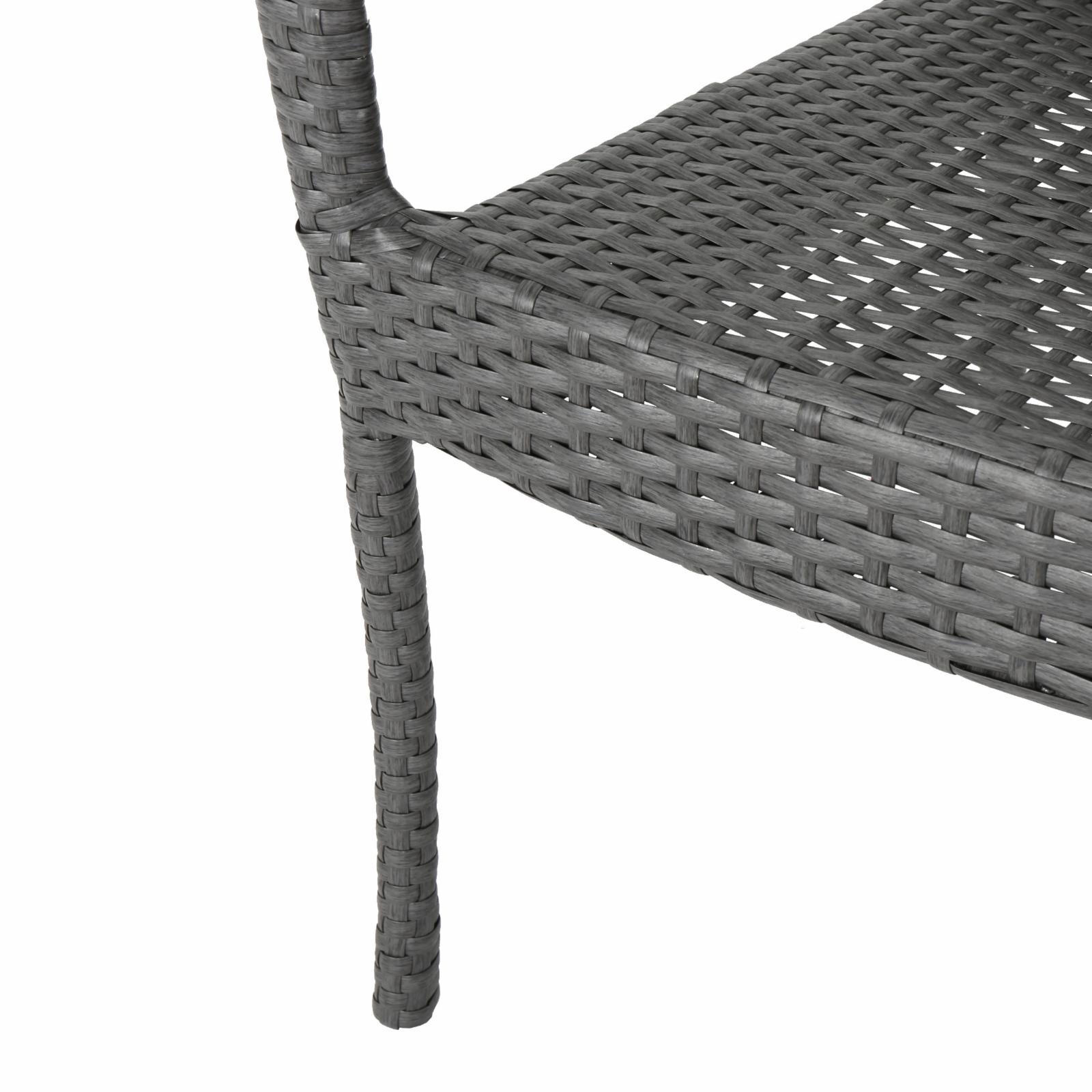 Nicoleta Outdoor Wicker 2 Seater Stacking Chair Chat Set - Gray - image 4 of 10