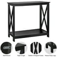 thumbnail image 2 of HomGarden Modern Narrow Console Table 2-Shelves Wooden Sofa Side Table, Black, 2 of 11