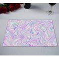 thumbnail image 2 of PKQWTM marble Silk white pink lilac purple lavender mint green Kitchen Dining Table Mats Placemats Size 12x18 Inches, Set of 2 Pieces, 2 of 2
