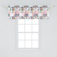 thumbnail image 2 of Ambesonne Vintage Valance Pack of 2, Bluebirds Rhododendron Art, 54"X18", Fern Green Rose and Blush, 2 of 4