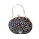 thumbnail image 5 of Bolso de mano con estampado de pavo real, ligero y moderno, para noche, viajes, bodas y bailes de graduación. Negro, 5 of 9