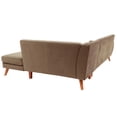 thumbnail image 2 of JERFIT Modern Velvet 2-Piece Sectional Sofa Set with Chaise, Light Brown Fabric Couch for Living Room, 2 of 8