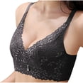 thumbnail image 2 of Antinious Ladies Lace Embroidered Back Closure Adjustable Strap Wireless Breathable Comfortable Bras, 2 of 5