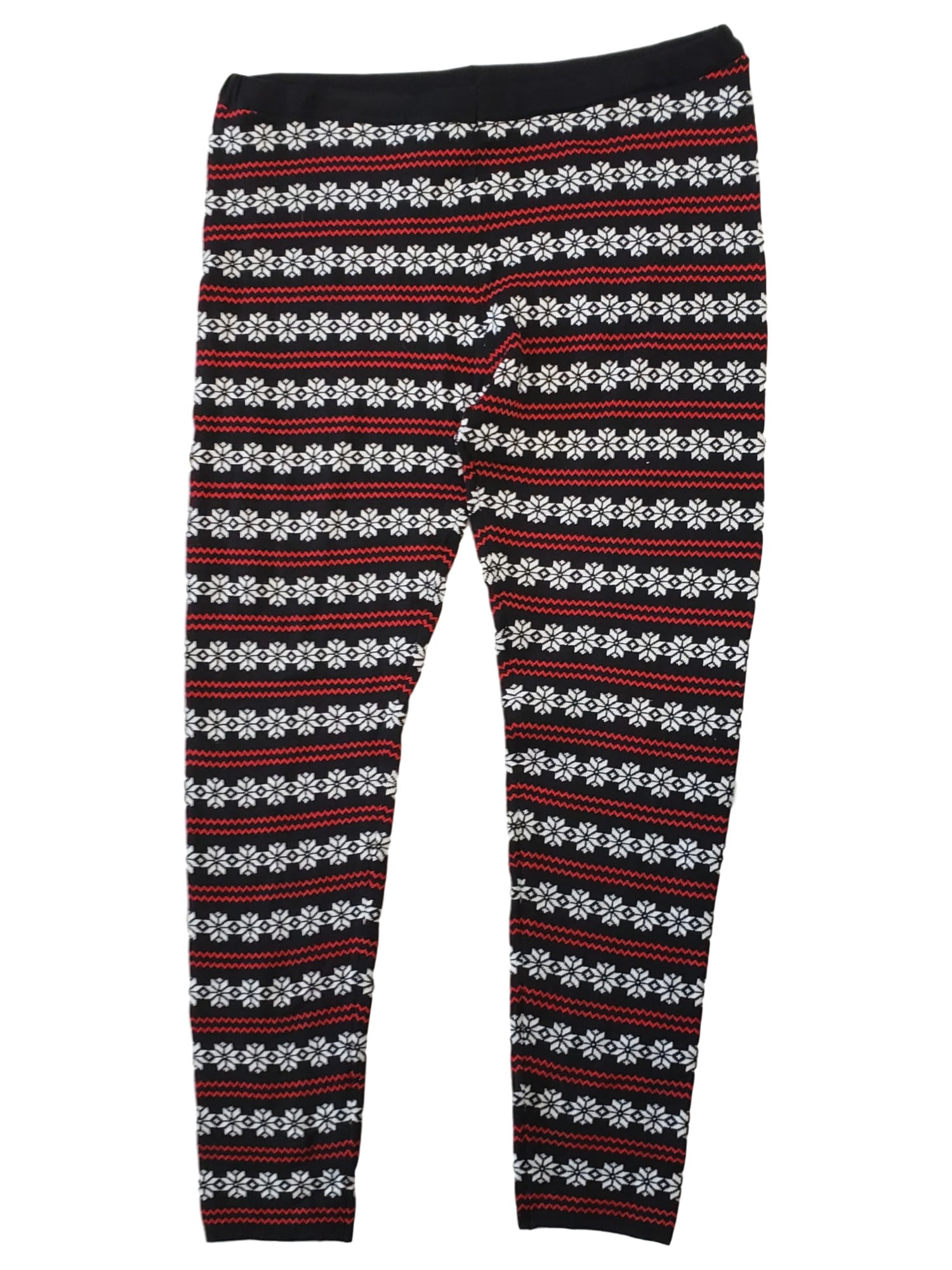 Womens Black Snow Stripe Print Thick 