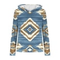 thumbnail image 5 of Hoodie Sweatshirt for Women Southwestern Tribal Geometric Print Graphic Long Sleeve Relaxed Fit Pullover with Drawstring Casual Daily Clothes Top, 5 of 5