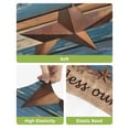 thumbnail image 4 of Western Texas Star Retro Bar Stool Covers Set of 2, Country Farmhouse Dark Blue Brown Wooden Stretch Bar Chair Covers with Backs, Removable Pub Counter Height Chair Cover for Kitchen Dining Room Cafe, 4 of 7