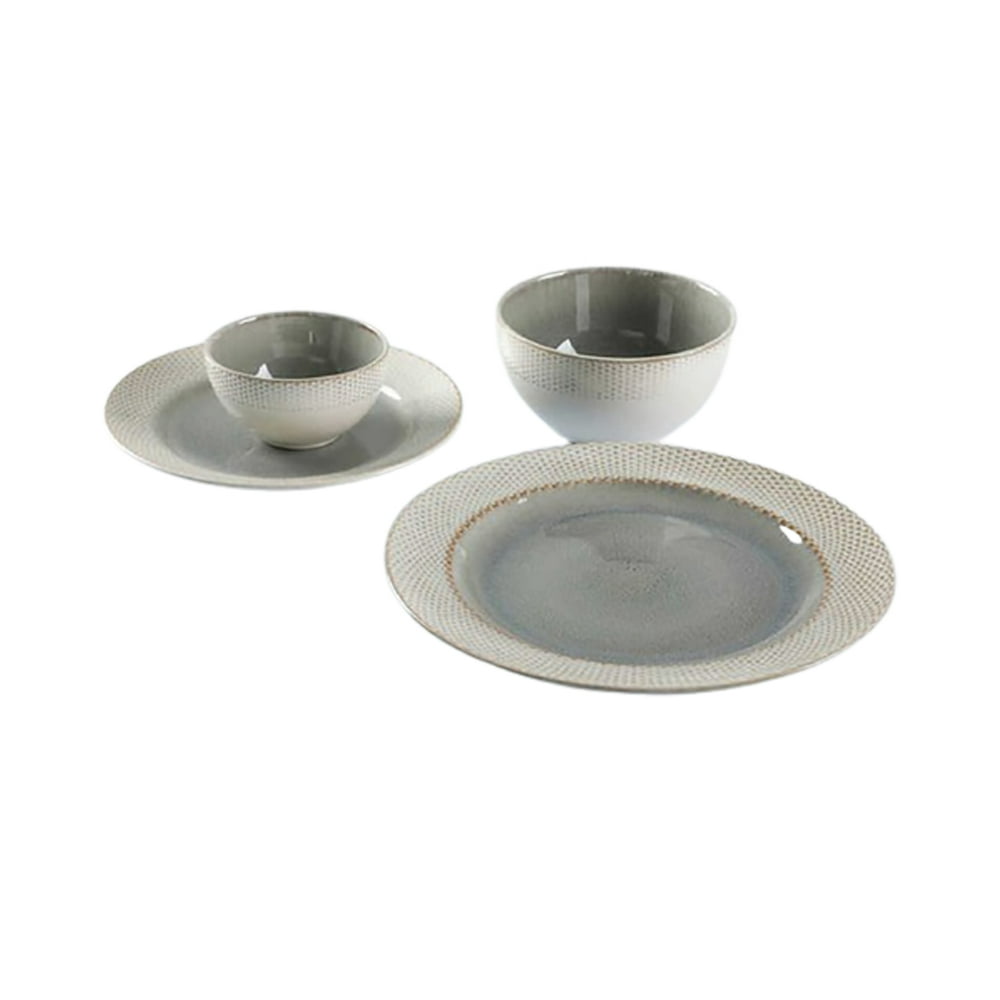 Laurie Gates 16 Piece Dinnerware set California Designs Grey