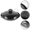 thumbnail image 4 of LEEYNEER Wok Rond en Acier Inoxydable Noir 1 Pcs Accessoire de Cuisine Intérieur, 4 of 5