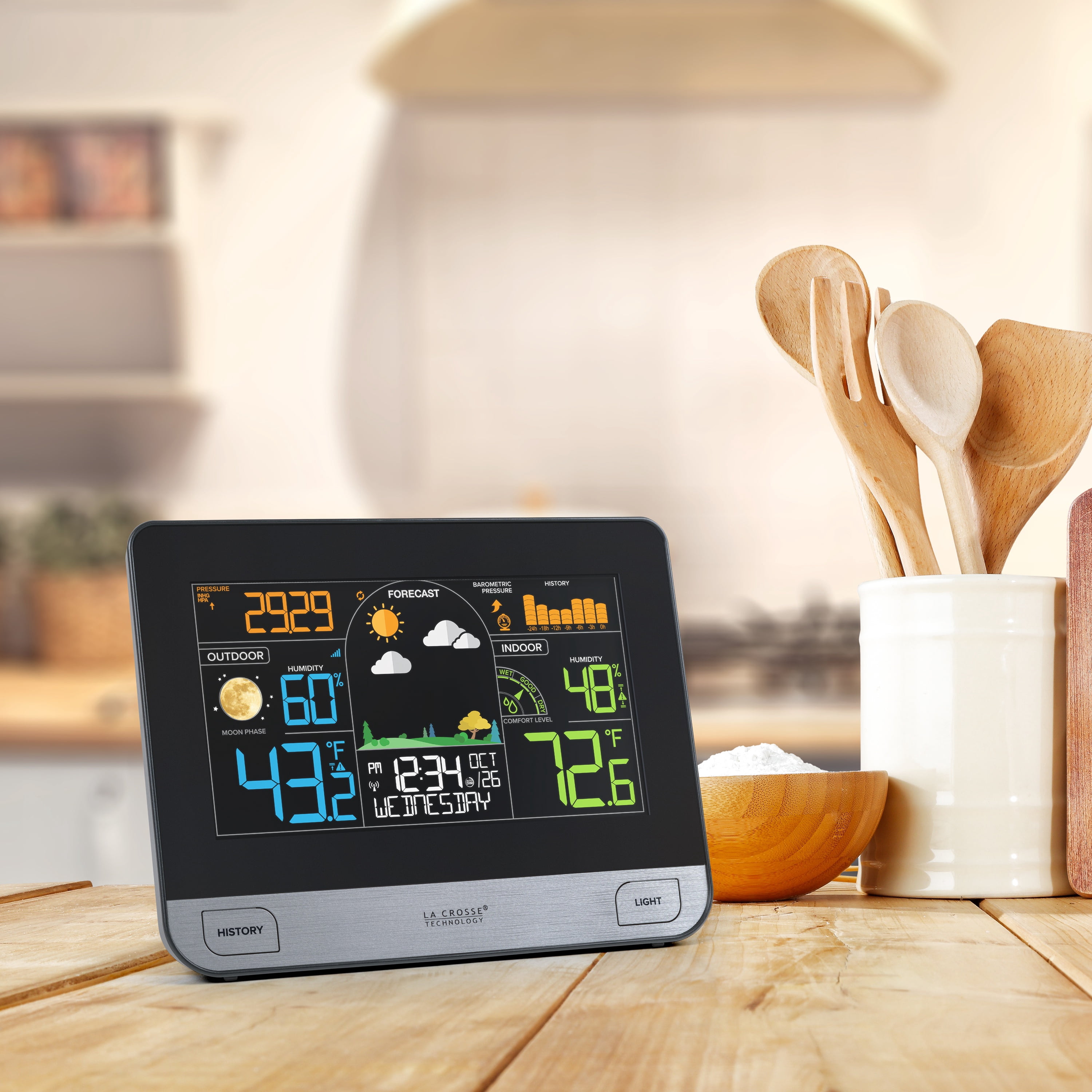 La Crosse Technology Wireless Weather Station with Atomic Time, 1 Each, 308-47737-Int