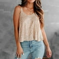 thumbnail image 2 of Dyegold Summer Tops for Women 2023 Trendy, Summer Women Cami Tank Tops Dressy Casual Sparkle Sequin Tshirts Sleeveless Round Neck Blouses Sexy Club ​Camisoles, 2 of 6