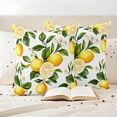 thumbnail image 3 of Yellow Lemon Pillow Covers 2 Pack Green Leaves Watercolor Plants Country Pillowcase Waterproof Outdoor Throw Pillow Cover for Patio Garden Square Cushion 20”x20”, 3 of 9
