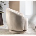 thumbnail image 2 of Silla de barril giratorio de terciopelo de 366 grados, sillón moderno de acento plisado con base resistente y cojín acolchado grueso, 2 of 5