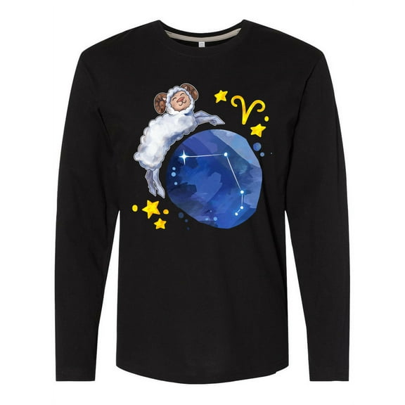 Inktastic Aries Constellation Zodiac Sign Illustration Long Sleeve T-Shirt