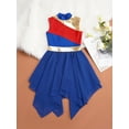 thumbnail image 5 of inhzoy Kids Girls Praise Lyrical Dance Dress Sleeveless Color Block Liturgical Worship Tunic Dancewear 6-16 Royal Blue 10, 5 of 9