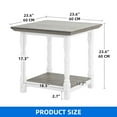 thumbnail image 5 of DEXTRUS Square End Table with Storage Shelves, Classic Side Table for Living Room, White & Gray, 5 of 8