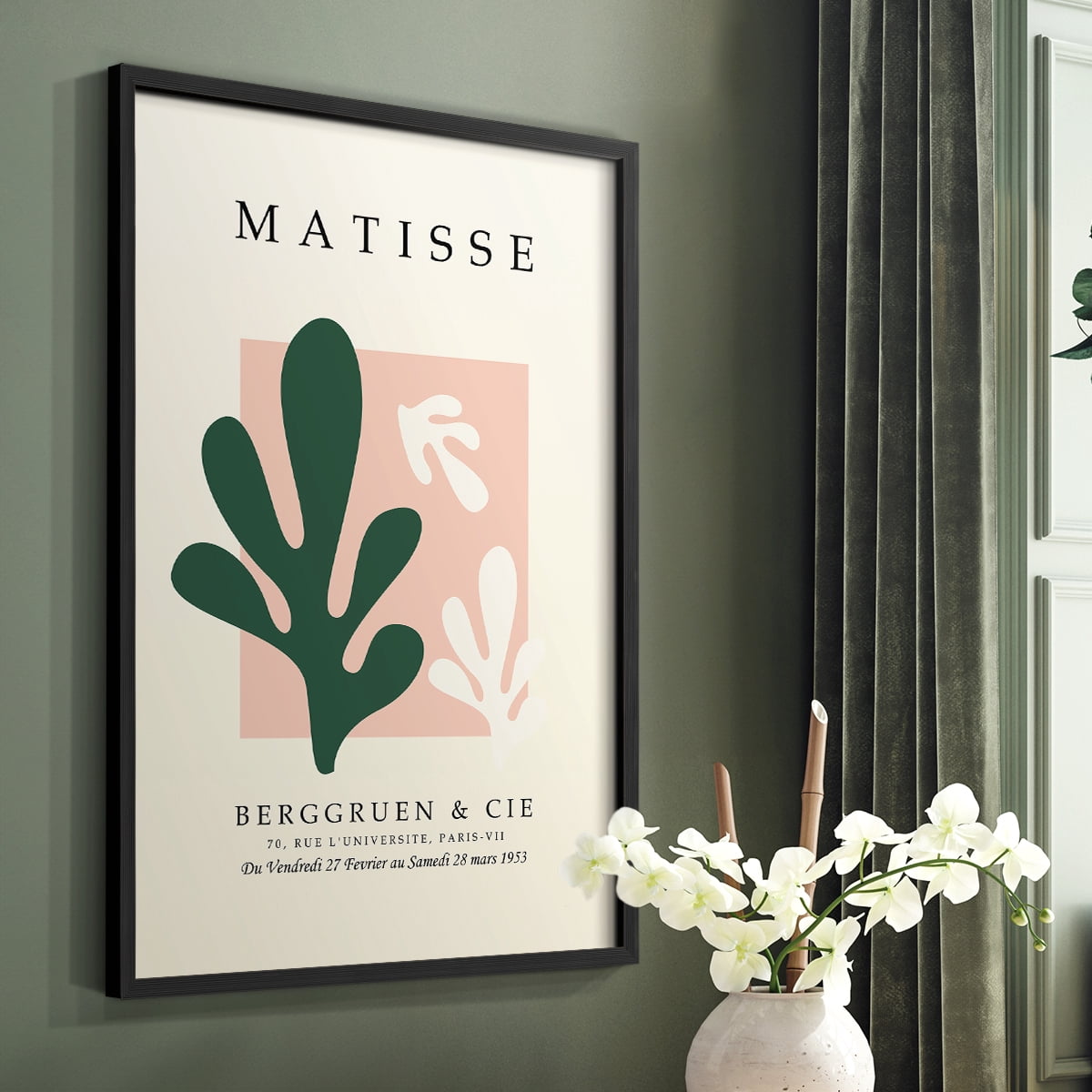 Matisse CDLXXVIII in Black Solid Wood Framed Print No Nail Hanging