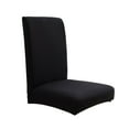thumbnail image 2 of Dining Chair Cover Stretch Silk Seat Protector Waterproof Anti-Slip Plain Milk Black for Home Office 100% Stretch Easy Fit Durable Elegant Design,Ccwuwei, 2 of 7