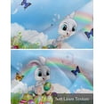 thumbnail image 6 of Cartoon Bunny Linen Curtain Valance for Bedroom/Bathroom/Kitchen/Office/Living/Dining Room Windows, Colorful Easter Eggs Spring Mushroom Rod Pocket Topper Decorative Cafe Drapes Panel 42"x18", 6 of 6