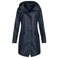 thumbnail image 1 of Imperméable pour Femmes Coupe-Vent Long à Capuche Imperméable Voyage Randonnée Escalade Veste de Pluie, 1 of 3