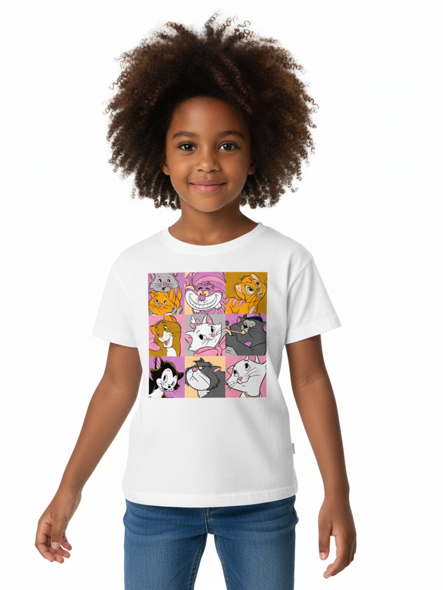 Disney Cats Girls Short Sleeve Graphic T-Shirt, Sizes 4-16