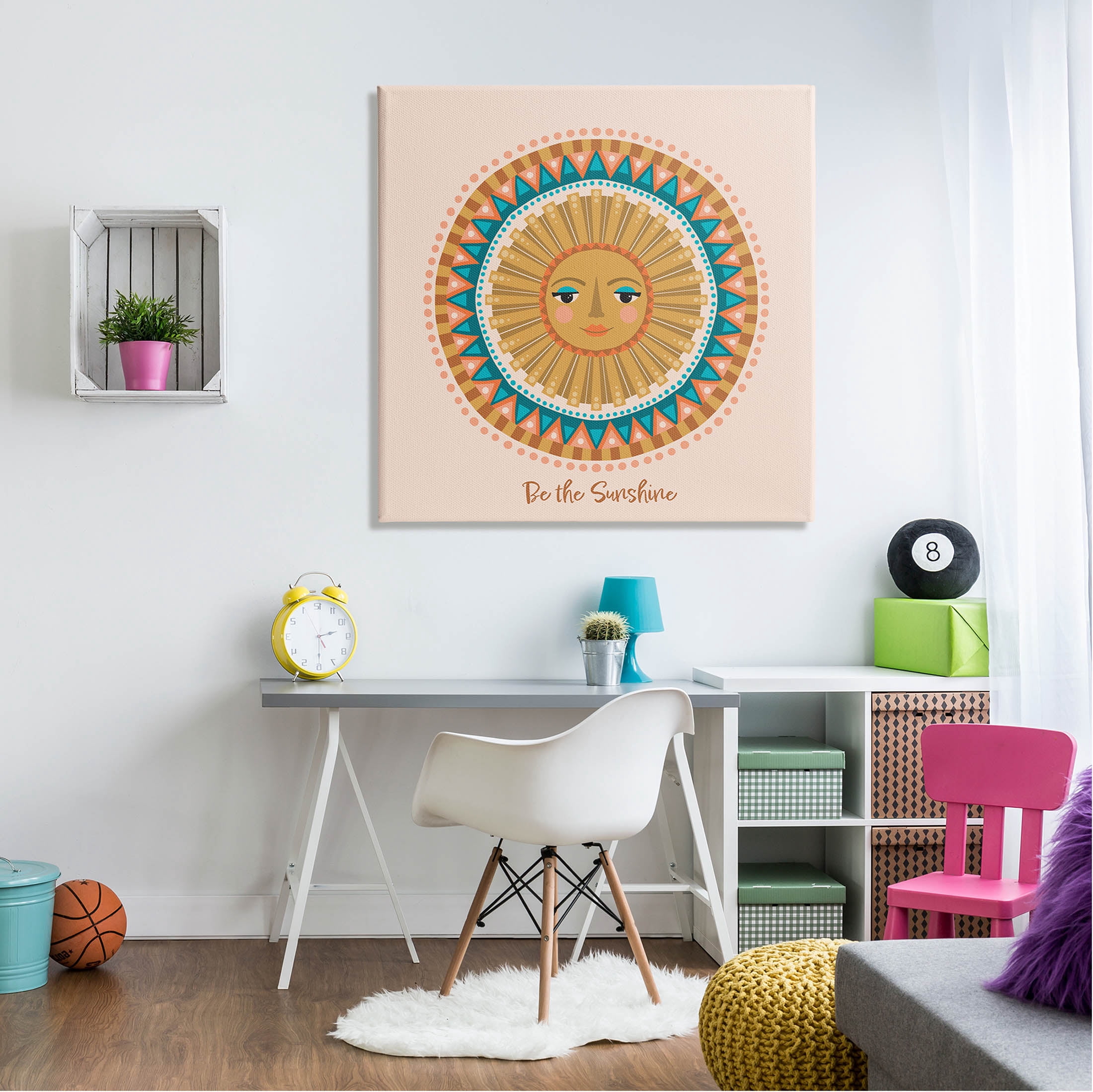 Boho Be The Sunshine Pattern Landscape Graphic Art Gallery Wrapped Canvas Print Wall Art