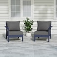 thumbnail image 2 of WestinTrends Avalon Outdoor Patio HDPE Loveseat Sofa Set with Patio Cushions, Navy Blue/Gray, 2 of 5