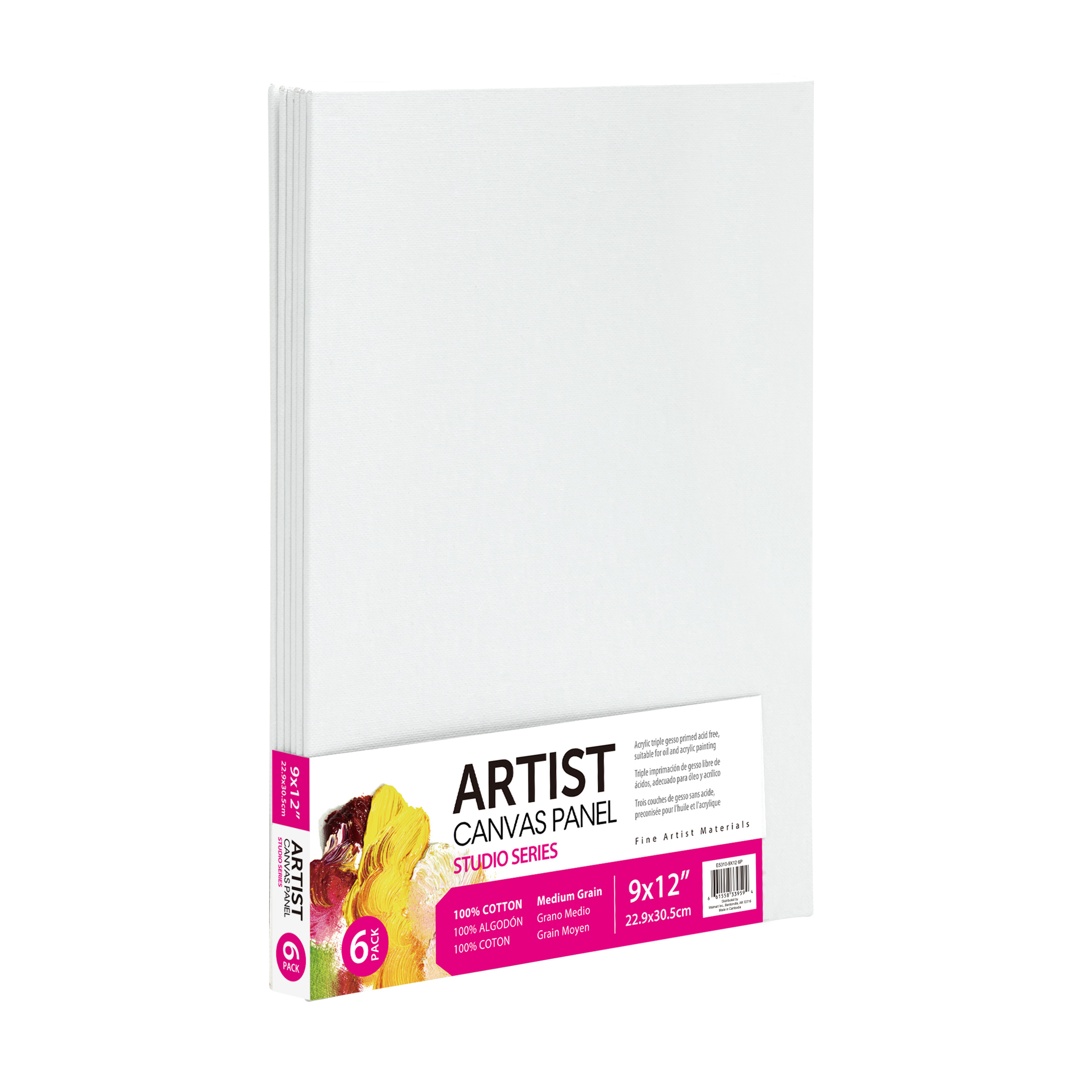 Studio White Canvas Panels, 9" x 12", 6-Pack photo 2
