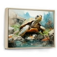 thumbnail image 2 of Designart "Modern Marine Turtle Illustration" Animals Turtle Floater Framed Canvas Prints, 2 of 5