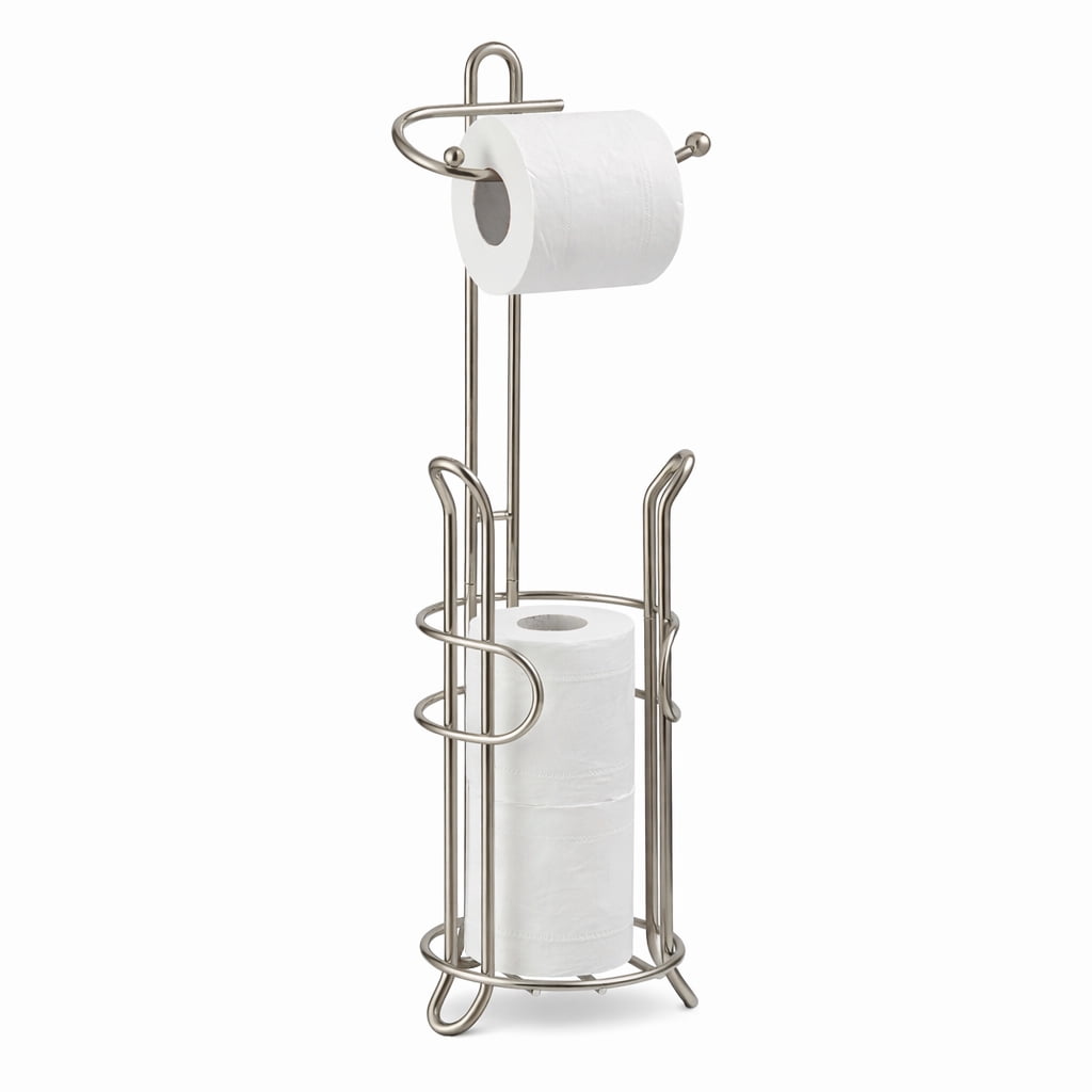 SunnyPoint Bathroom Toilet Tissue Paper Roll Storage Holder Stand with Reserve, The Reserve Area Has Enough Space to Store Mega Rolls (SN)
