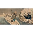 thumbnail image 2 of Kobayashi Kiyochika 18x11 Gold Ornate Wood Frame and Double Matted Museum Art Print Titled - Shogo Ferry Landing (1884), 2 of 4
