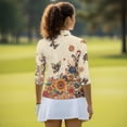 thumbnail image 5 of Uorisanigo Mandala Butterfly Women's Dry-Fit Golf Polo Shirts Size L Versatile 3/4 Roll Sleeve Athletic Polo Workout Tops with Zipper Fashionable Workout Sports Daily Wear Pullover, 5 of 7