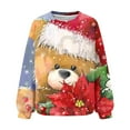 thumbnail image 5 of WXLWZYWL Womens Ugly Christmas Sweater Funny Sweatshirts Holiday 3D Print Trendy Cute Long Sleeve Pullover 2024 Loose Christmas Sweaters Pullover, 5 of 6
