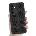 thumbnail image 1 of Funda de teléfono MZELQ de silicona negra con estampado floral para Samsung Galaxy S24, 1 of 6