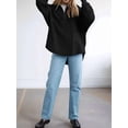 thumbnail image 4 of Womens Sweatshirt Casual Waffle Knit Half Zip Pullover Loose Long Sleeve Tops Fall Outfit Clothes, 4 of 5