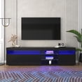 thumbnail image 6 of Atumon LED TV Stand, High-Gloss Entertainment Center for 80" TV, Universal Storage TV Stand with 16-color RGB LED Color Changing Lights, TV Console Furniture for Living Room Bedroom, Black, 6 of 10