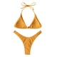 thumbnail image 1 of Advancent Bañador Push Up para mujer, bañador de playa de Color sólido, correas ajustables para buceo al aire libre, baño, fiesta en la Traje de baño Amarillo S, 1 of 6