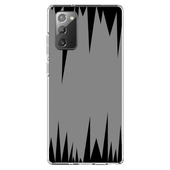 DistinctInk Clear Shockproof Hybrid Case for Galaxy Note 20 ULTRA (6.9" Screen) - TPU Bumper, Acrylic Back, Tempered Glass Screen Protector - Grey Black Spikes