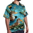 thumbnail image 2 of Platypus Men's Casual Poplin Printed Button Down Short Sleeve Summer Beach Shirts - Unisex, 2 of 6
