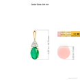 thumbnail image 3 of ANGARA Natural Oval Emerald Solitaire Pendant with Trio Diamond in 14K Yellow Gold for Women (Size-6x4mm) | May Birthstone, Birthday, Anniversary, Jewelry Gift for Women | Natural Emerald Necklace, 3 of 7