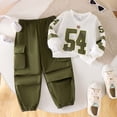 thumbnail image 2 of Bobifish Toddler Girls Outfit Sets Fall Spring Number Print Long Sleeve Top Elastic Waist Pants 2 Piece Sets, 2 of 9