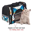 thumbnail image 4 of Flower Butterfly Fabric Pet Carrier Bag 900D Oxford Cloth Sherpa Base Material 17x10x11.8 in/43x26x30 Cm Black Nylon Webbing Comfortable Pet Travel Bag for Small Medium s Dogs, 4 of 7