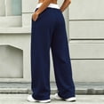 thumbnail image 6 of Dagugfen Sweatpants for Women Drawstring Straight Leg Elastic Waist Loose Fitted Breathable Casual Pants with Pockets(XXL,Navy), 6 of 7