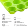 thumbnail image 4 of Molde para muffins de silicona Apuakthei, molde para muffins antiadherente de 12 tazas, molde para muffins gigante, molde para muffins de silicona, molde para muffins sin BPA para hornear muffins,, 4 of 5