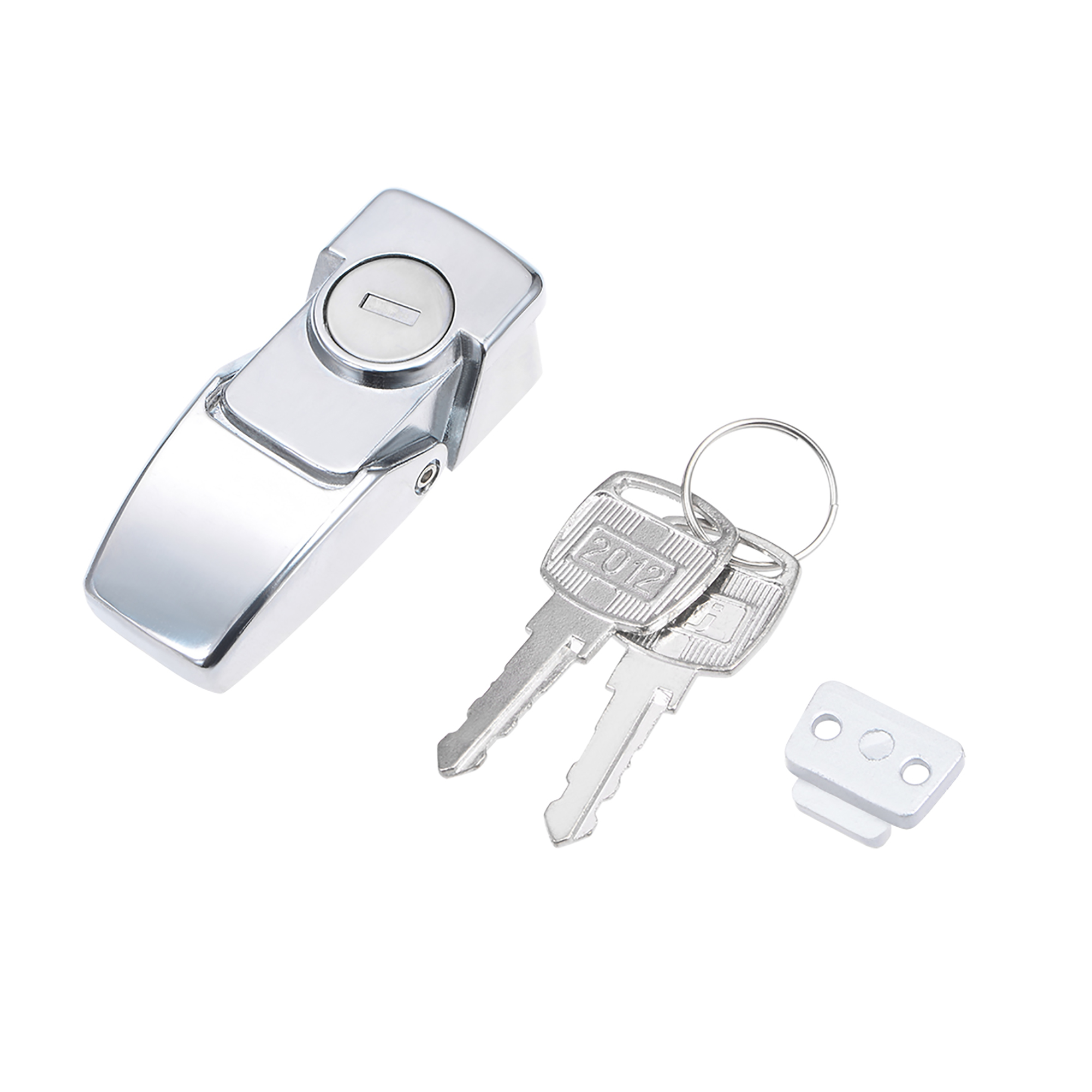 Hasp Lock 64.5mm Long Zinc Alloy Chrome Finish w Keys DKS604
