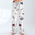 thumbnail image 5 of Hearthz Womens Valentine Pajama Pants Love Heart Graphic Pajama Pants Womens Drawstring Wide Leg Holidays Womens Sleep Pants, 5 of 7