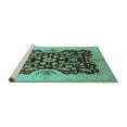 thumbnail image 2 of Ahgly Company Machine Washable Indoor Square Oriental Turquoise Blue Traditional Area Rugs, 3' Square, 2 of 4