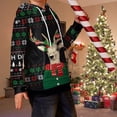 thumbnail image 5 of DHFJKG Hooded Pullover Child Toddler Boys Girls Christmas Long Sleeve Cartoon Reindeer Print Warm Hoodie Sweatshirts Kids Leisure Jumper Tops, 5 of 7