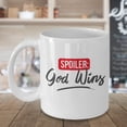 thumbnail image 3 of Spoiler: God Wins Christianity Coffee & Tea Gift Mug Cup For A Christian Dad, Mom & Teacher (15oz), 3 of 4