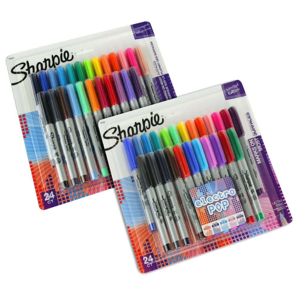 Sharpie UltraFine Point Permanent Markers, Classic and Electro Pop
