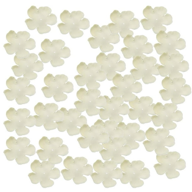 200 piezas de pétalos de rosa de seda, hojas de mesa, confeti para bodas Blanco